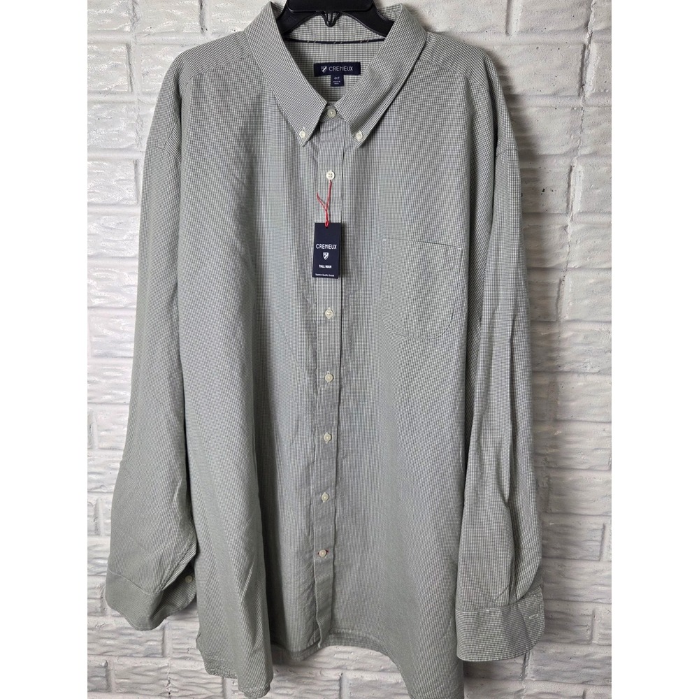 CREMIEUX Men's 4XT Tall Lightweight Flannel long sleeve Tiny Check  NWT Green